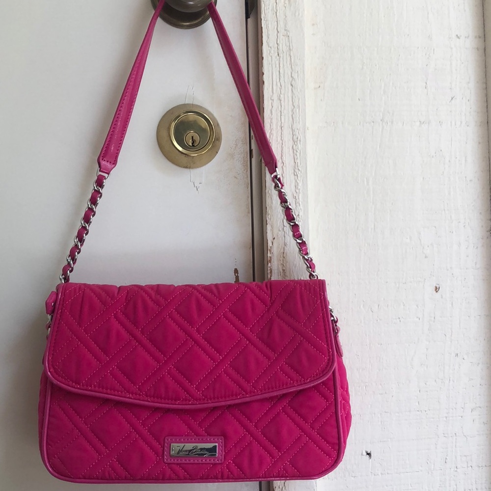 Vera Bradley fuchsia chain shoulder bag